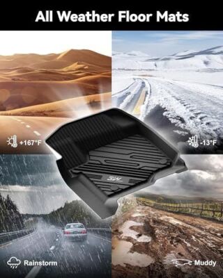 3W Floor Mats For Ford F250 F350 F450 Super Duty 2017-2024 CrewCab with Storage