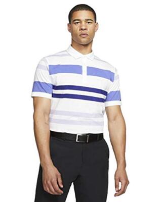 Nike Men's Dri-Fit Golf Polo White Purple Sz 2XL AV4172-102