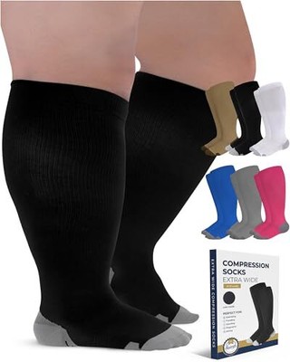 S Circulation Plus Size Wide Calf High, 1 Pair, Pembrook®