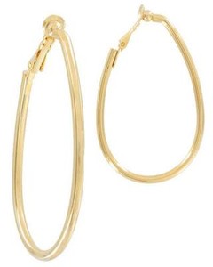 hoop earrings clip gold usa tone oval ky
