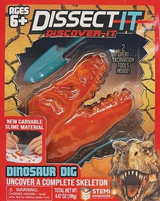 Dissect-It Discover-It Dinosaur Dig, Simulated Dino Bones Excavation, Carvabl