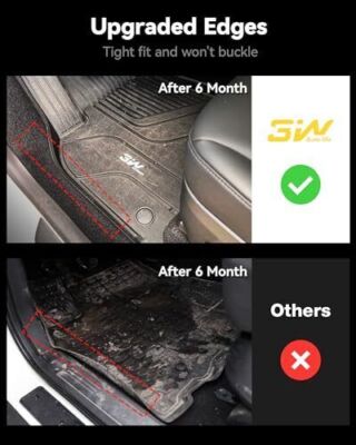 3W Floor Mats For Ford F250 F350 F450 Super Duty 2017-2024 CrewCab with Storage