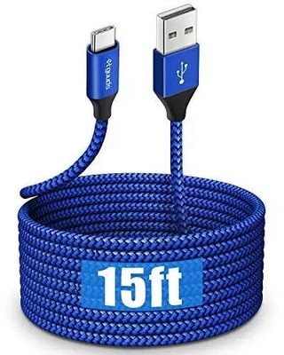 Extra Long USB Type C Cable Fast Charge USB-A 2.0 to USB-C Charger Cable