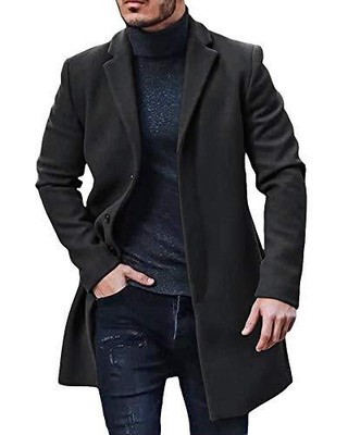 GEMIJACKA GEMIJACKA MANTEL HERREN WINTER WOLLMANTEL SLIM FIT LANGE JACKE HERREN BUSINES...