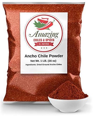 Ancho Chile Pepper Powder Ground 1 LB (16oz)   All Natural - Use In Recipes L...