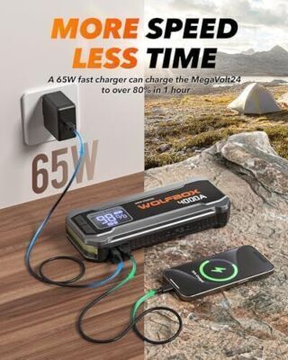 WOLFBOX New Jump Starter 12V 4000A Portable Battery Charger Jump Pack W/Booster
