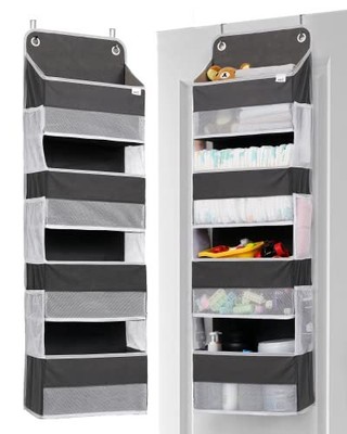 Over Door Organizer With 4 Large Pockets 6 Mesh Side Pockets 33 Lbs Weight Capac