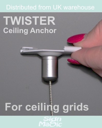 Suspended ceiling fixings for hanging signs, suspended ...