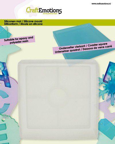 CraftEmotions Silikonform Untersetzer quadrat 10x10cm