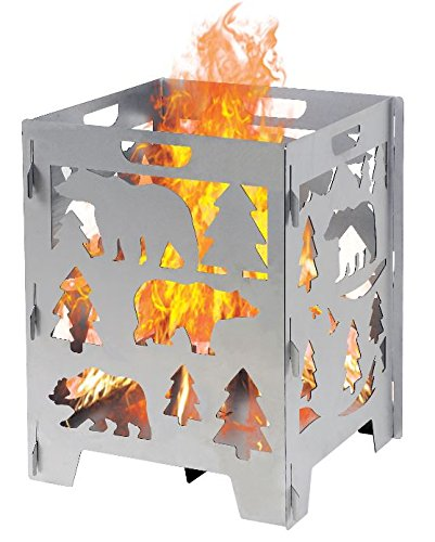 Bear Wood Burning Pit Burn Cage Incinerator Barrel Great Patio Backyard Bonfire