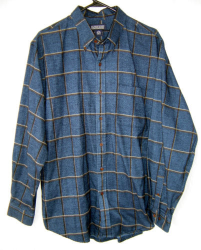 Chemise Homme Décontractée Lands' End Madras Patchwork - Taille L, Manches Courtes - Occasion Très Bon État