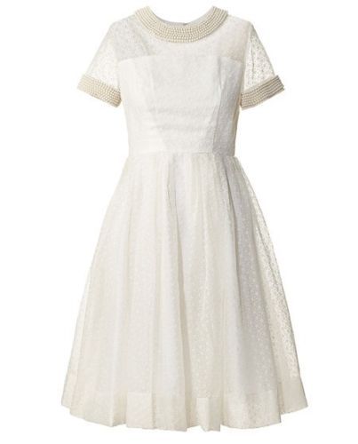 chinese dress ladies Off-White Embroidered Orla Cut-Out Linen Mini Dress main image 1