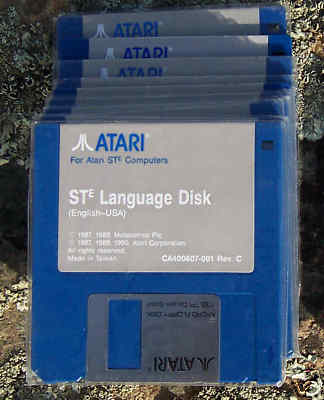 Atari STE LANGUAGE Disk DSDD 2 each BLUE Disk 3.5''/3 1/2''  NEW 