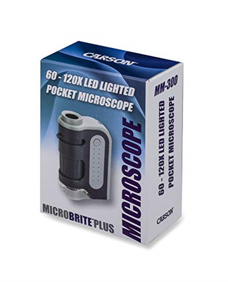 Pocket Microscope Magnifier Mini Handheld Magnifying Zoom LED Light Lens 120x