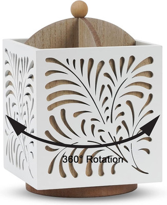 Optyuwah Rotating Kitchen Utensil Holder for Countertop, Wooden Utensil... 