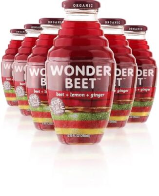 Organic Beet, Lemon and Ginger Juice 8.45oz (6 Pack) | 100% Cold Pressed | He...
