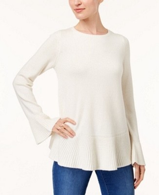 Style & Co Petite Ruffled Sweater Warm Ivory - Petite Medium - New w/tag $49.50