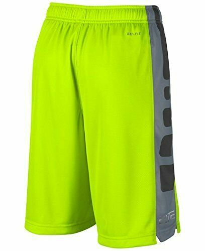 Nike Youth SZ Large  Elite Stripe Basketball Shorts Volt/Gray/Black 546649-711
