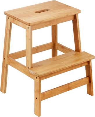 RELSY Natural Bamboo Wooden 2 Step Stool For Kids Adults Foot