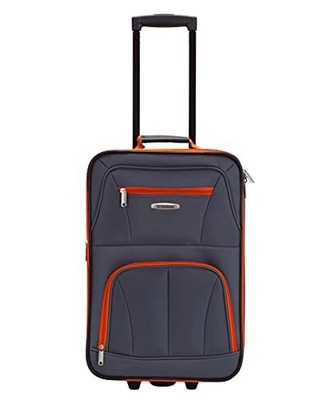 Rockland Journey Softside Upright Luggage Set, Expandable, Charcoal, 4-Piece...