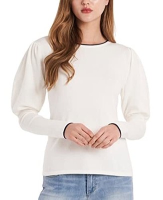 

Женский свитер с пышными рукавами Riley - Rae Cosette, белый размер, маленький