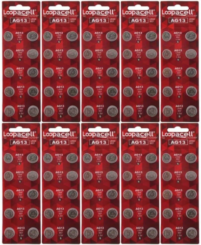 100 Pack LOOPACELL LR44 AG13 357 L1154 A76 Button-Cell 10 Co