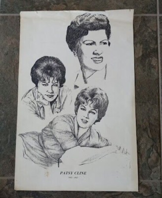 Vintage Patsy Cline Poster 17''X11''
