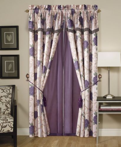 Polyester Floral Window Curtains & Drapes