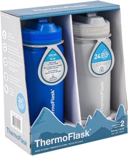 S W Straw Lid 2pack Blue/gray