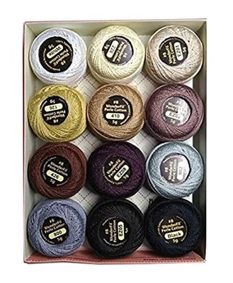 Embroidery Thread Sampler Collection 8 Perle Cotton Wonderfil Eleganza Neutrals
