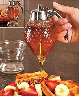 Honey dispenser no drip acrylicABS with stand Honey jar with dipper Maple syr...