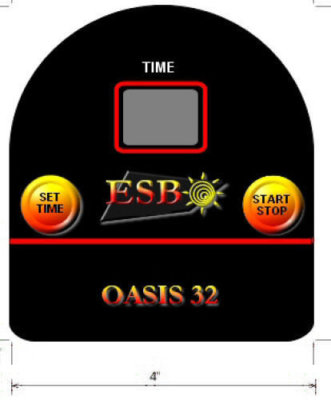 ESB Oasis 32 Timer Overlay Decal Sticker 2 Button Timer ESB Tanning Bed Focus
