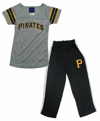 Комплект одежды для сна Outerstuff MLB для девочек Pittsburgh Pirates из 2 предметов