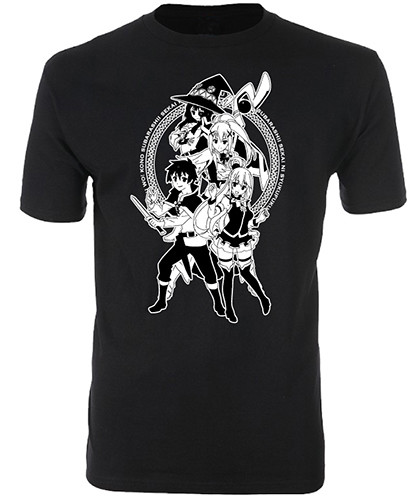 ** Легальная ** Аниме-футболка группы Konosuba Kazuma Aqua Megumin Darkness Team #25203