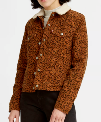 Levi's leopard shop print denim jacket
