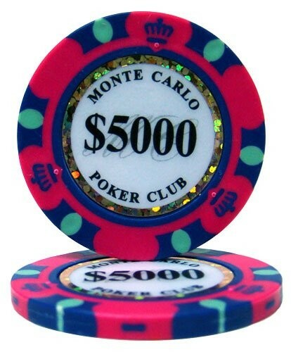 Monte Carlo 14g Clay Poker Chips Sample Set - 10 Denominations-New