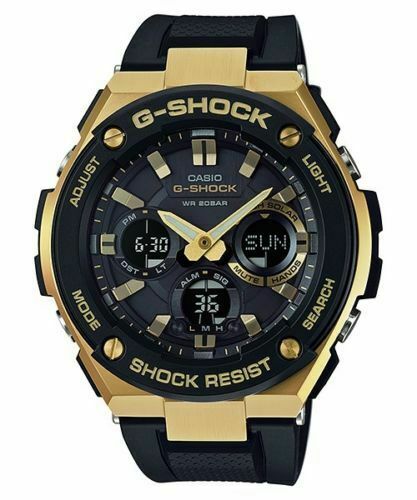 Pre-owned Casio Men's G-steel Tough Solar Resin Band Gold 200m Watch Gsts100g-1a