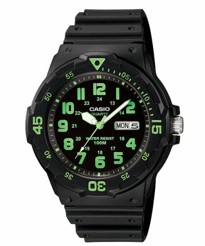 Orologio Da Polso CASIO mrw-200h-3bvd Analogico Uomo Sportivo Nero Verde lac