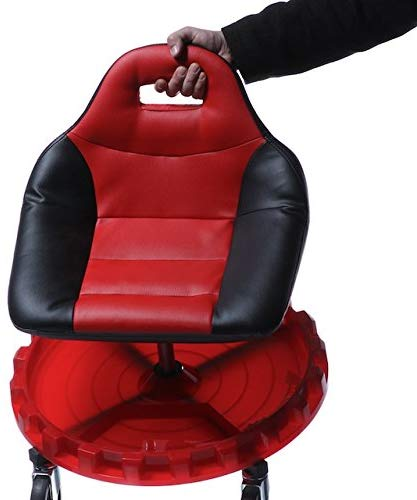 Heavy Duty Mechanic Creeper Seat Rolling Work Stool Tool Tray Chair Auto Shop
