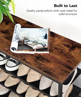 SHOE RACK Shelf Organizer Rustic Brown 5 Tier 11.2"x29.5"x 29.5" HOOBRO