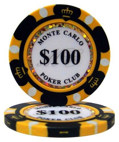 Monte Carlo 14g Clay Poker Chips Sample Set - 10 Denominations-New