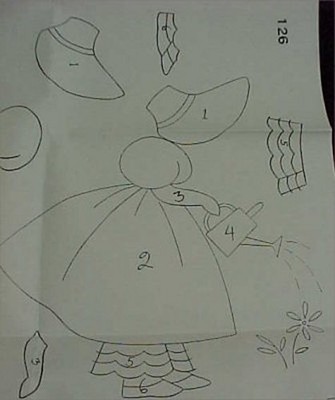 Vintage Quilt Quilting Sewing Fabric Pattern SunBonnet Sue Garden Applique