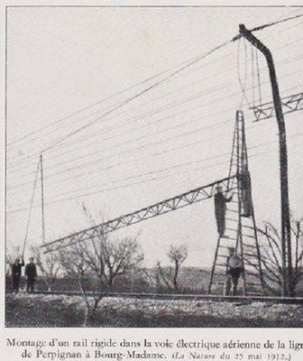1935  - MONTAGE DE RAIL RAPIDE  LIGNE PERPIGNAN BOURG MADAME 25 MAI 1912  3B225