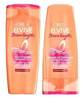 Loreal Elvive Dream Lengths Shampoo Conditioner Set 12.6 oz Restoring Detangler