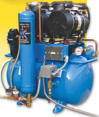 TECH WEST Rocky Series 1.5 HP Oilless Dental Air Compressor 3 Users ACOR2D2