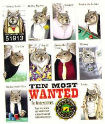 Ten Most Wanted Squirrels 4 Birdseed Crimes  NEW adult t-shirt S Earth Sun Moon