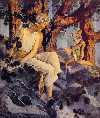 1923 MAXFIELD PARRISH BLUE EASTER WOODS PRINCESS COVER