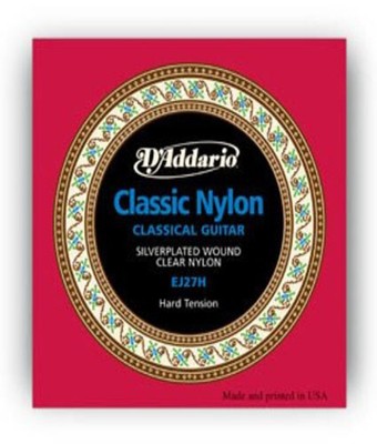 D'Addario EJ27H Student Nylon Strings, Hard Tension Classical Guitar Strings