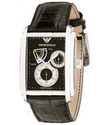 Emporio Armani AR-0234手巻き時計 Emporio Armani Meccanico Leather Strap Automatic Men's Watch