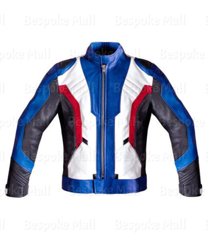 Pre-owned Handmade Men's Over Watch Soldier 76 Multicolor Cowhide Leather Motorcycle Jacket-587